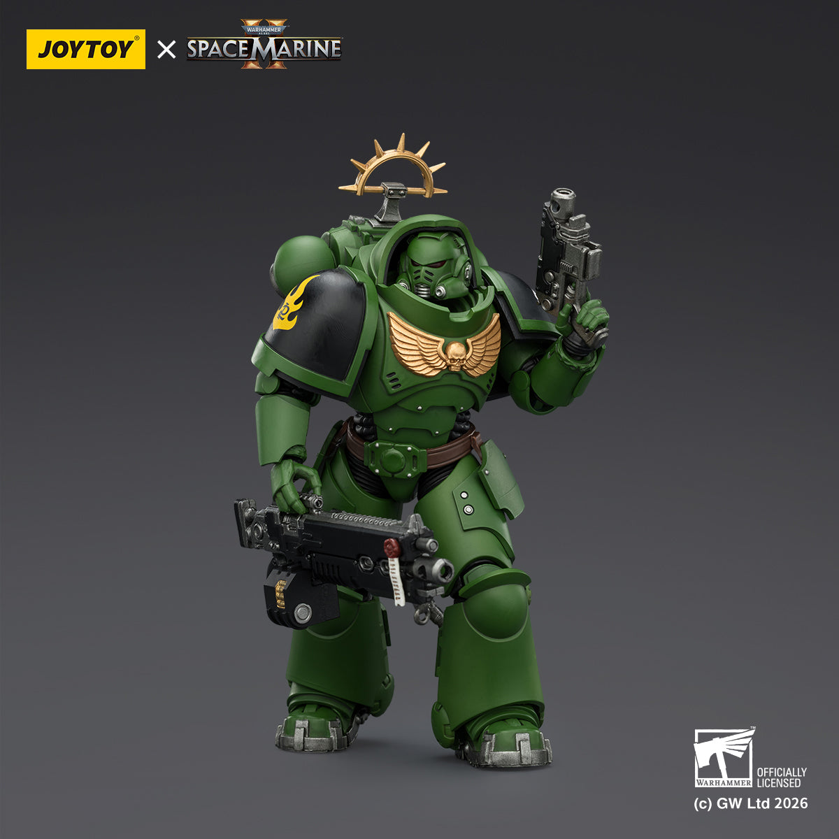 JoyToy Warhammer 40,000: Space Marine 2- Game Edition Salamanders Heavy Intercessor with Heavy Bolt Rifle and Bolt Pistol