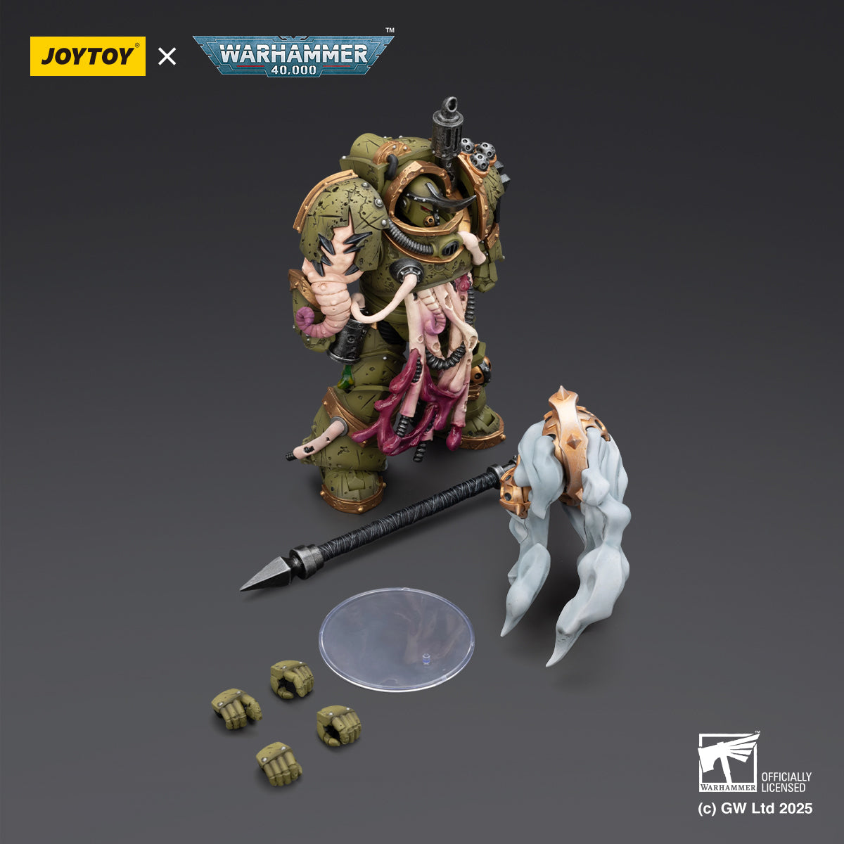 JOYTOY Warhammer 40,000 - Death Guard Blightlord Terminators & Plague Marine Icon Bearer Set