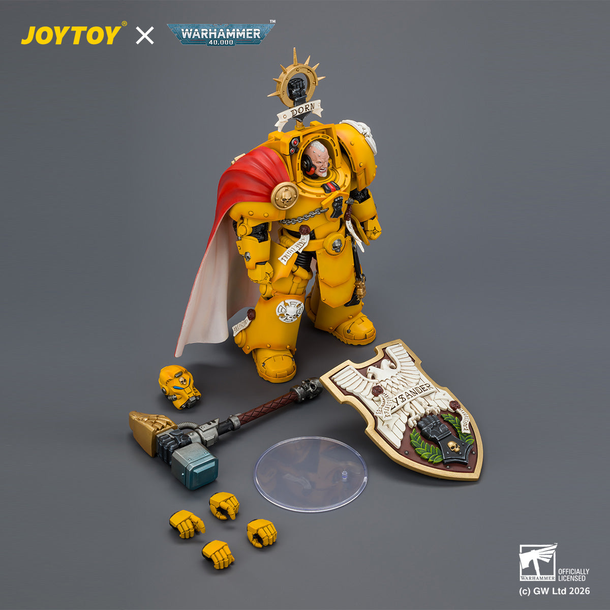 JOYTOY Warhammer 40,000 - Imperial Fists Darnath Lysander with Thunder Hammer and Storm Shield