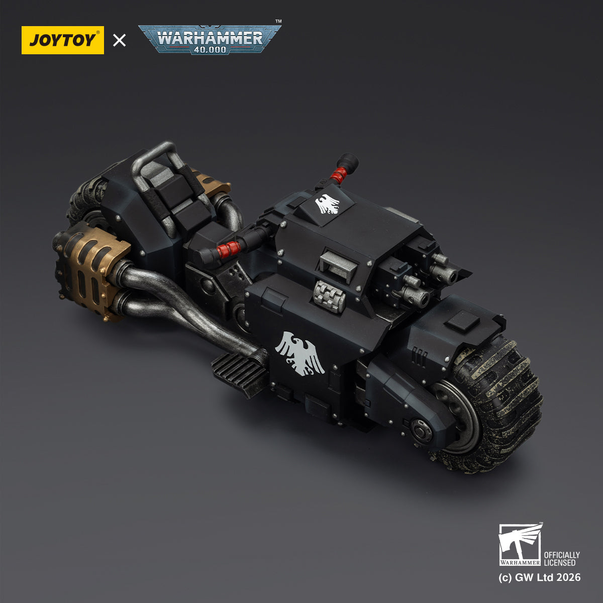 JOYTOY Warhammer 40,000 - Raven Guard Raider-pattern Combat Bike with twin-linked bolt rifles
