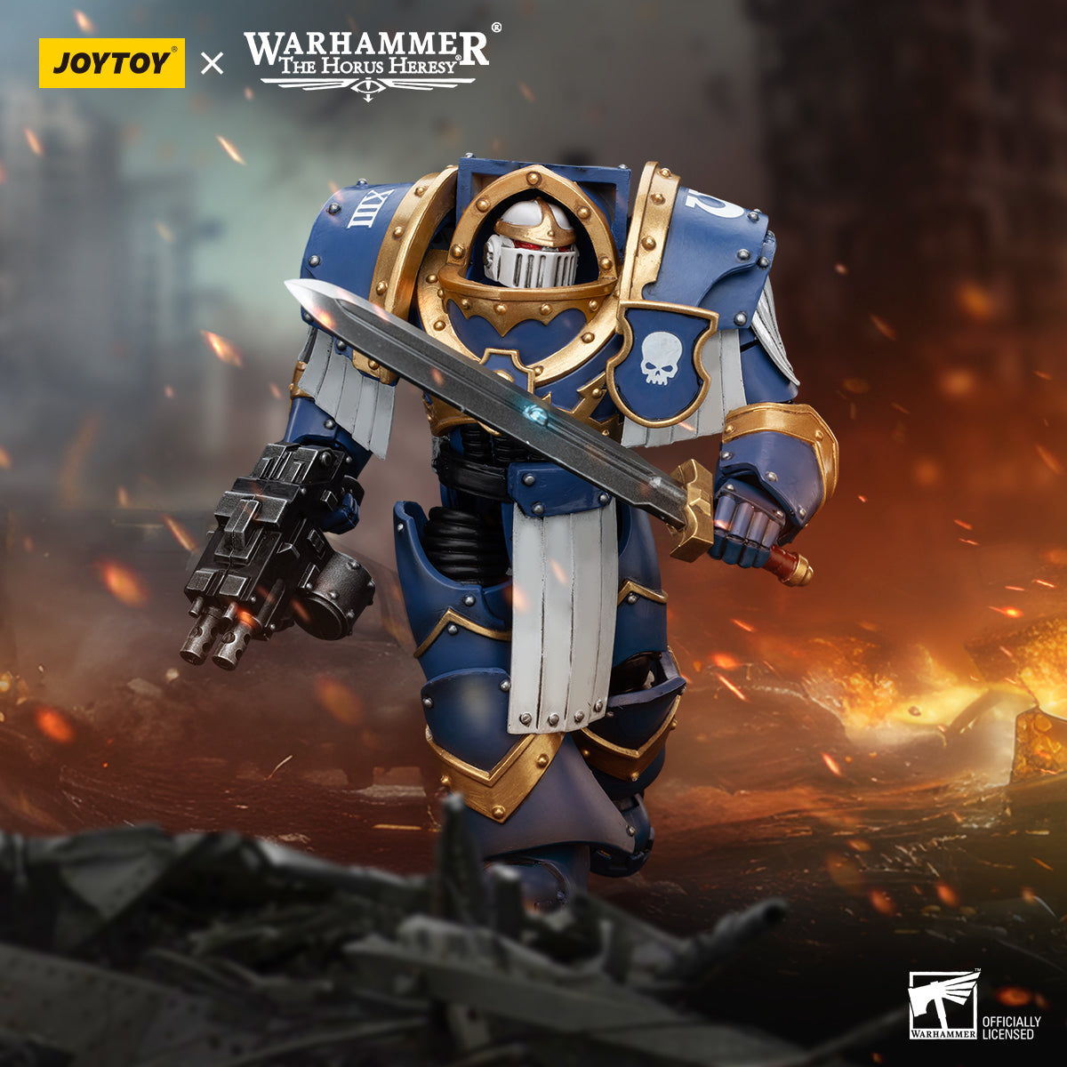 JOYTOY Warhammer The Horus Heresy - Ultramarines Cataphractii Terminator Squad Sergeant with Power Sword