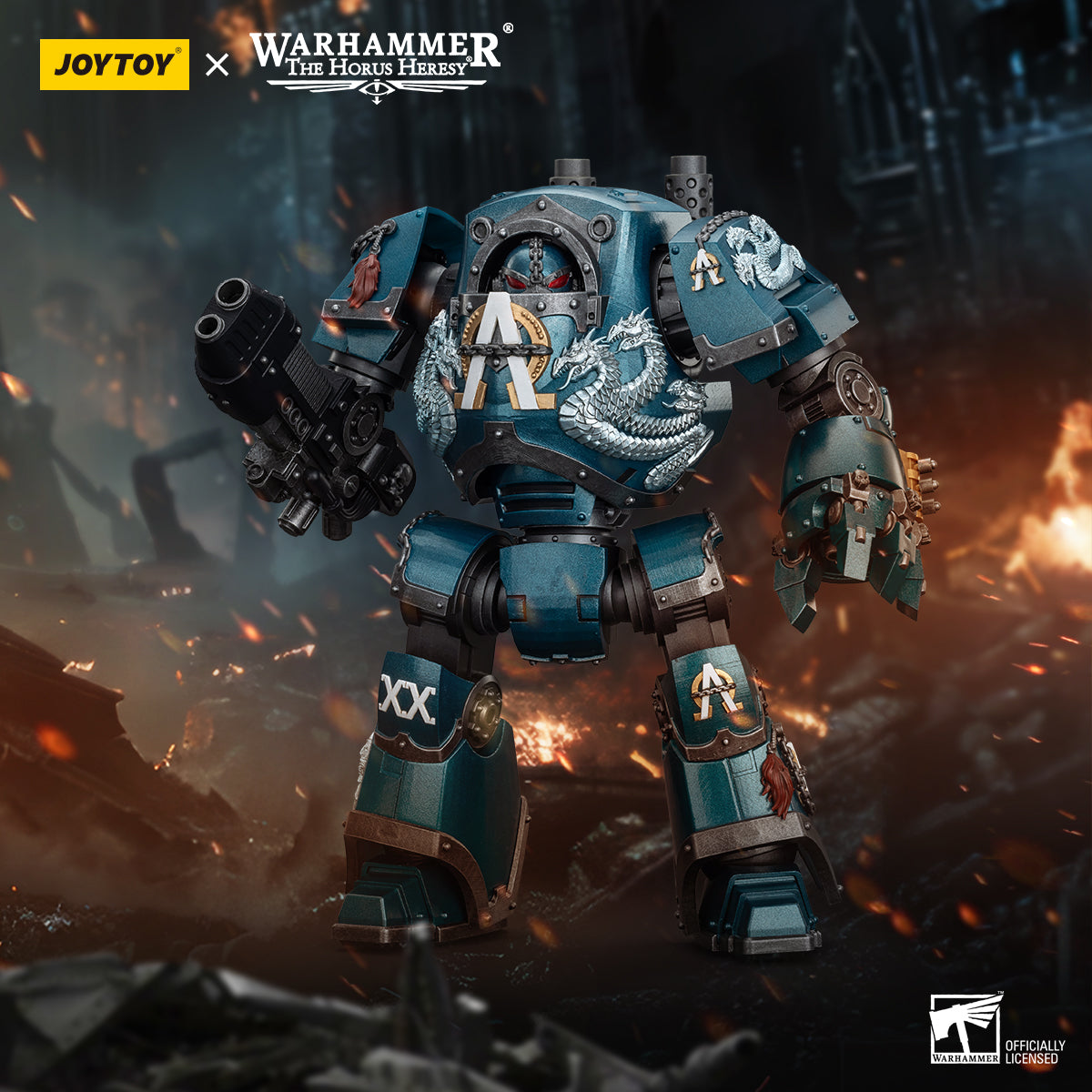 JOYTOY Warhammer The Horus Heresy - Alpha Legion Contemptor Dreadnought with Gravis Plasma Cannon
