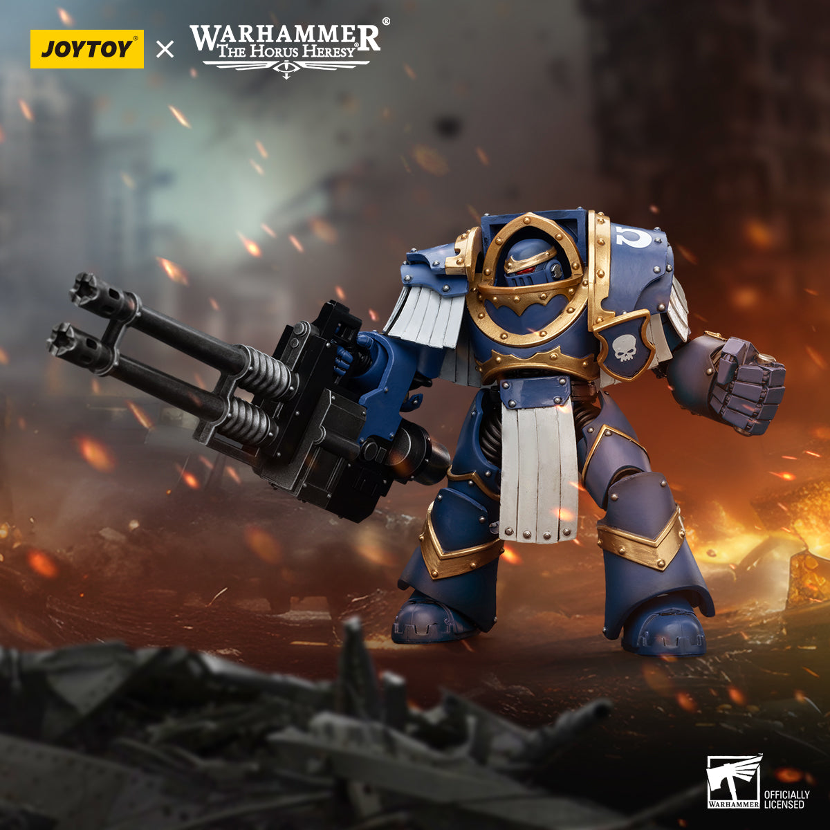JOYTOY Warhammer The Horus Heresy - Ultramarines Cataphractii Terminator Squad Terminator with Reaper Autocannon