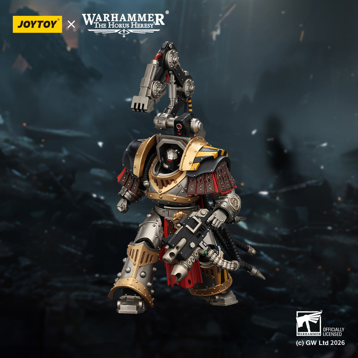 Iron Warriors Warsmith 1/18 scale action figure by JoyToy - Side and back view.