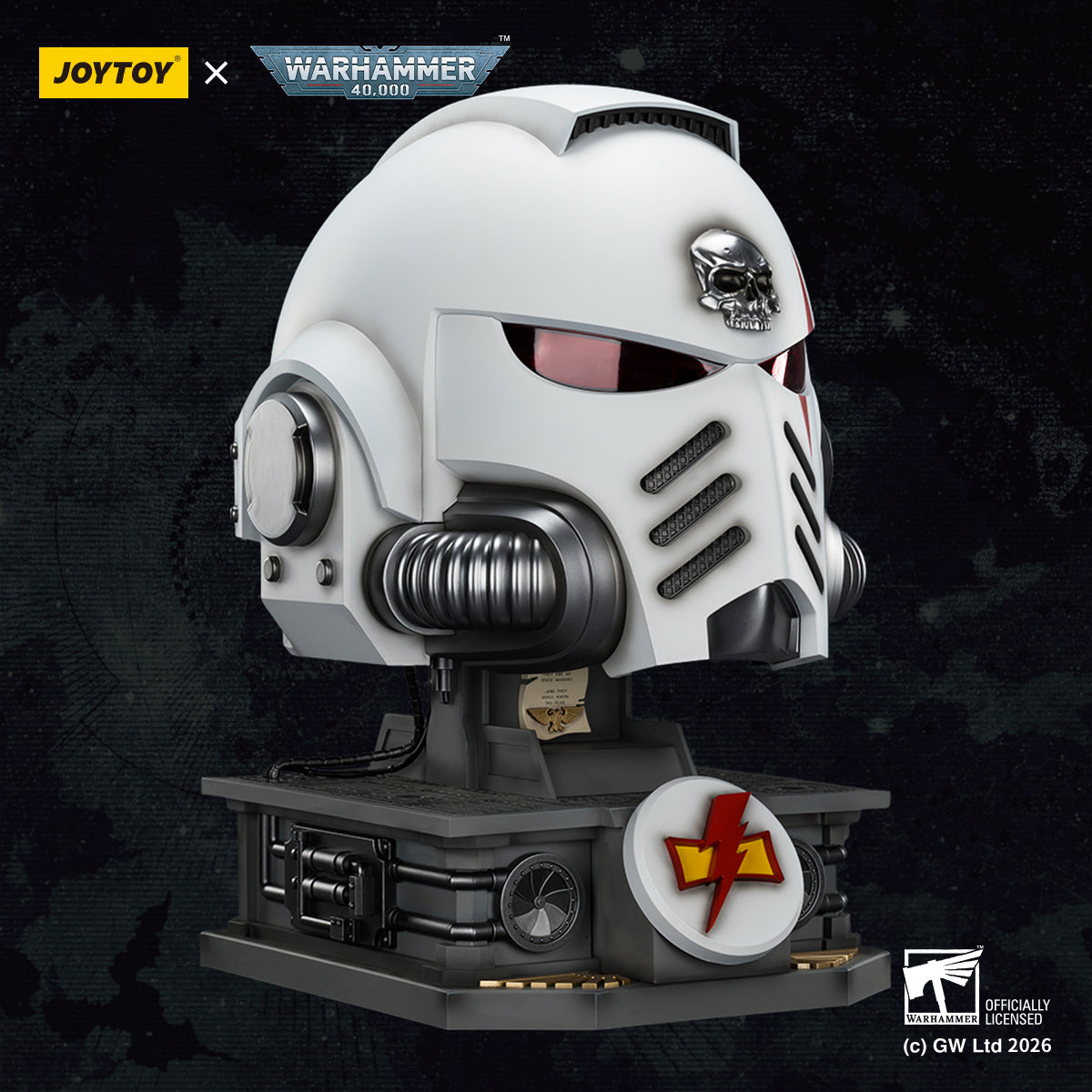 JOYTOY Warhammer 40,000 - White Scars MkX Helmet & Display Stand