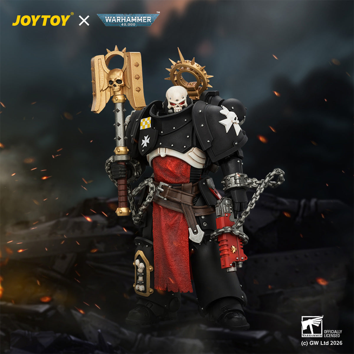 JOYTOY Warhammer 40,000 - Black Templars Execrator 2 with Crozius Arcanum and Absolvor Bolt Pistol