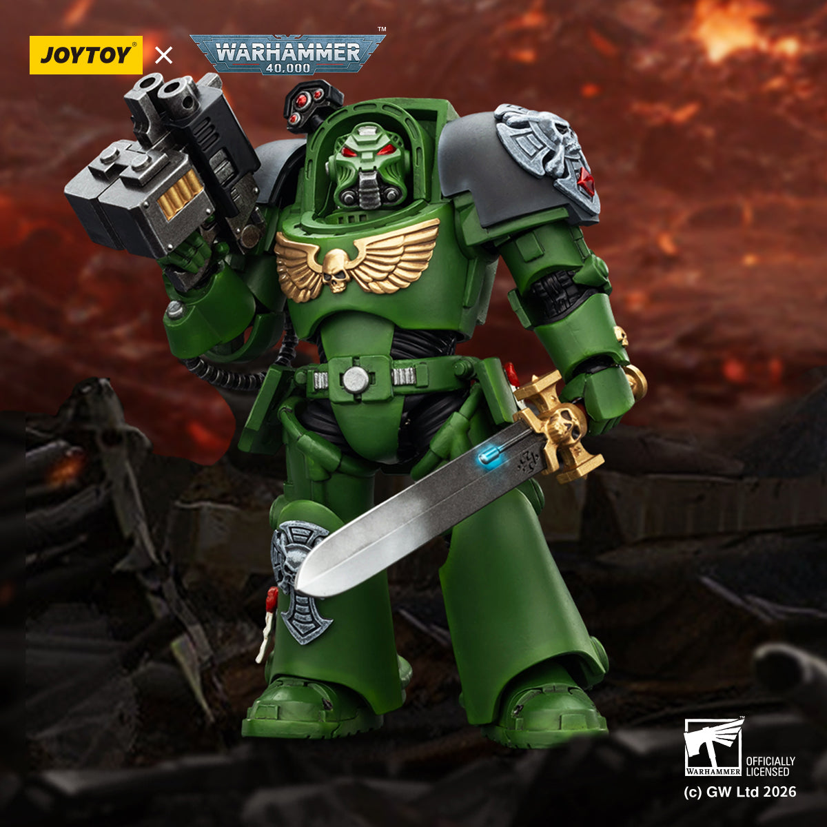 JOYTOY Warhammer 40,000 - Salamanders Terminator Squad (3-Man Unit)