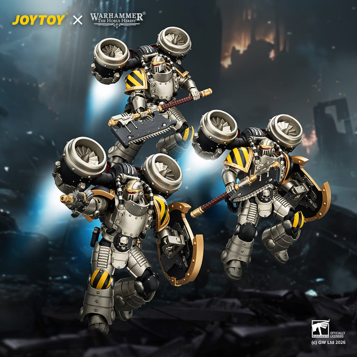 JOYTOY Warhammer The Horus Heresy - Iron Warriors MkII Assault Squad Set (3 Figures)