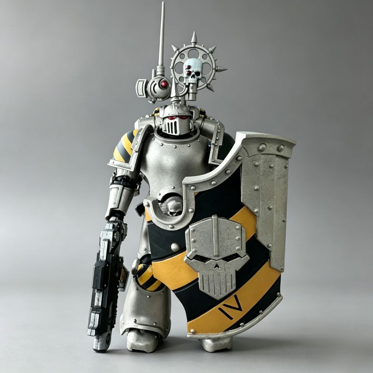 Iron Warriors Hazard Stripe Shield – Upgrade Part