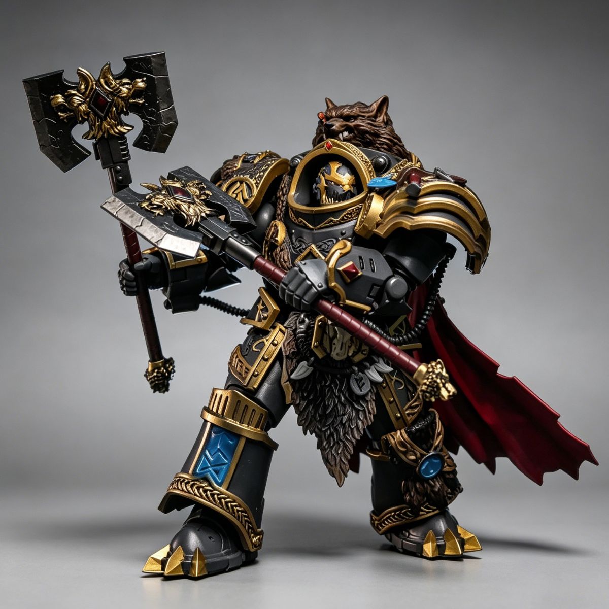 Space Wolves Wolf Guard Terminator with Dual Axes – Custom Repaint