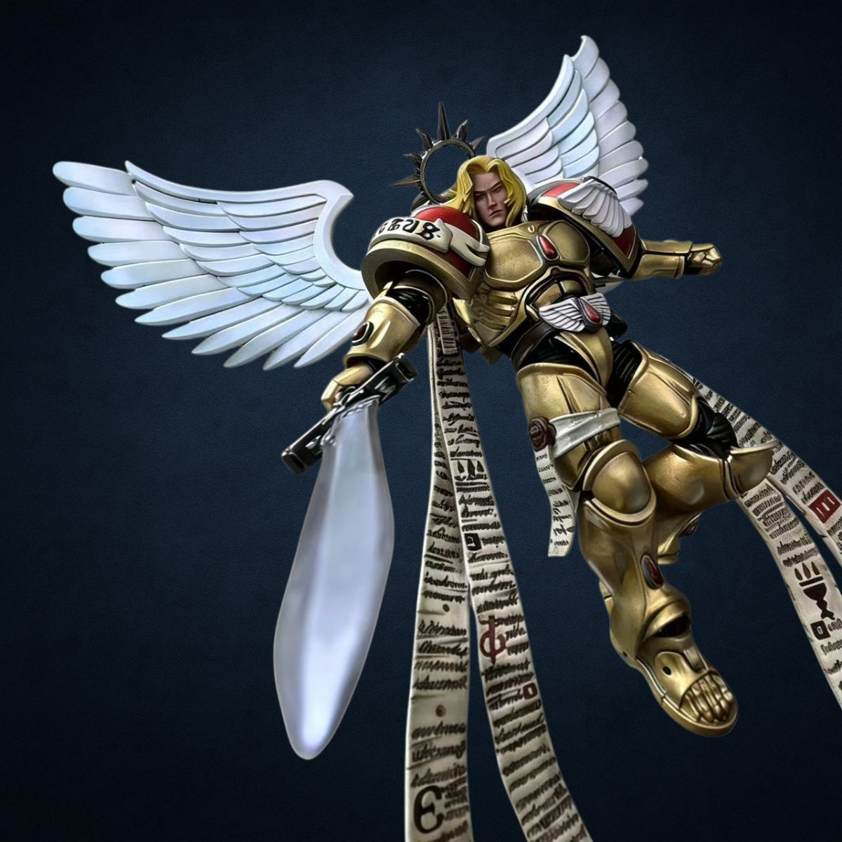 Blood Angels Sanguinor Head Sculpt (Blonde / White Hair) – Upgrade Part