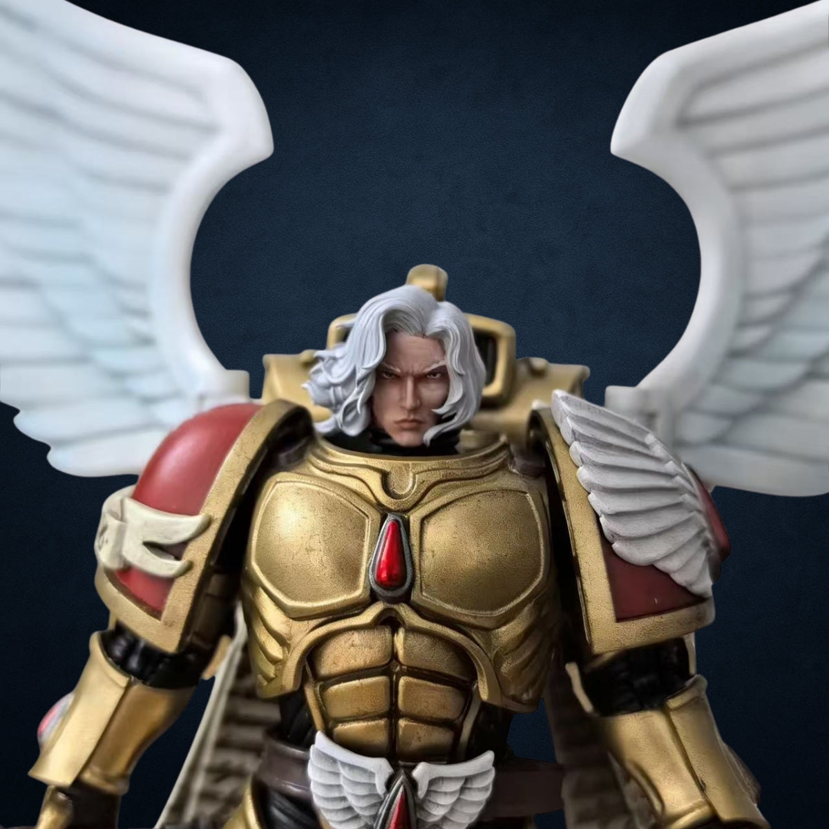 Blood Angels Sanguinor Head Sculpt (Blonde / White Hair) – Upgrade Part