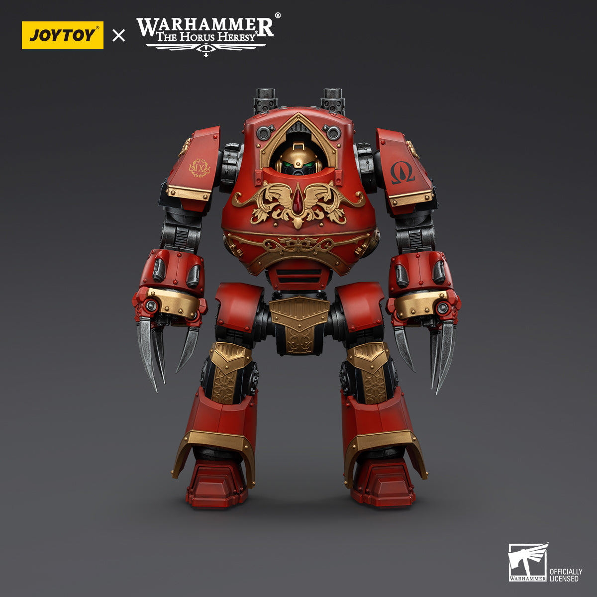 Blood Angels Contemptor-Incaendius Dreadnought, front view.