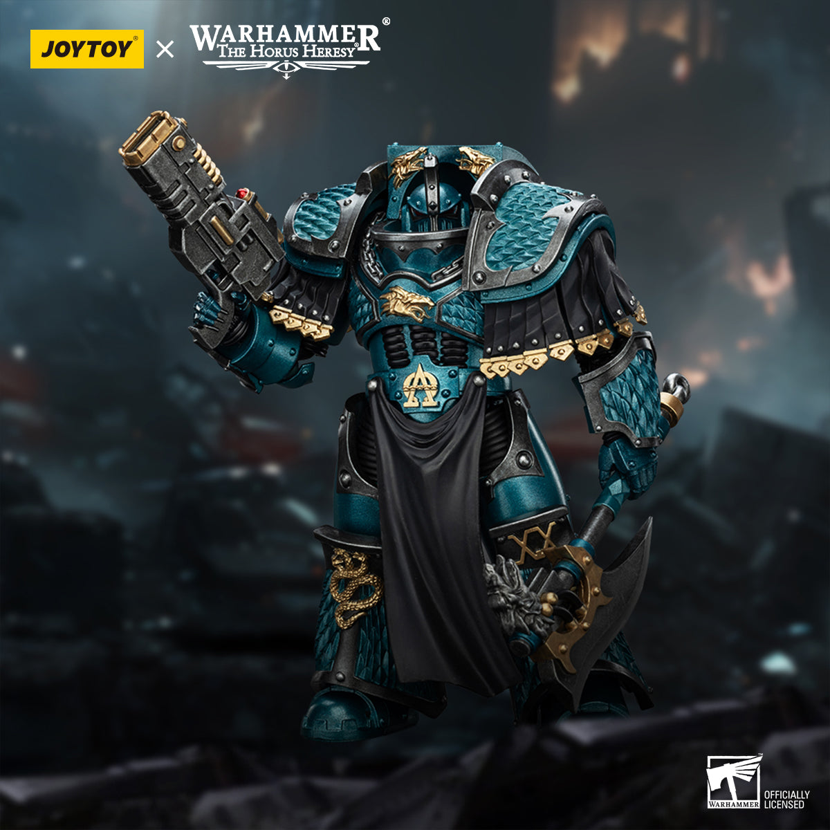 JOYTOY Warhammer The Horus Heresy - Alpha Legion Lernaean Terminator with Volkite Charger
