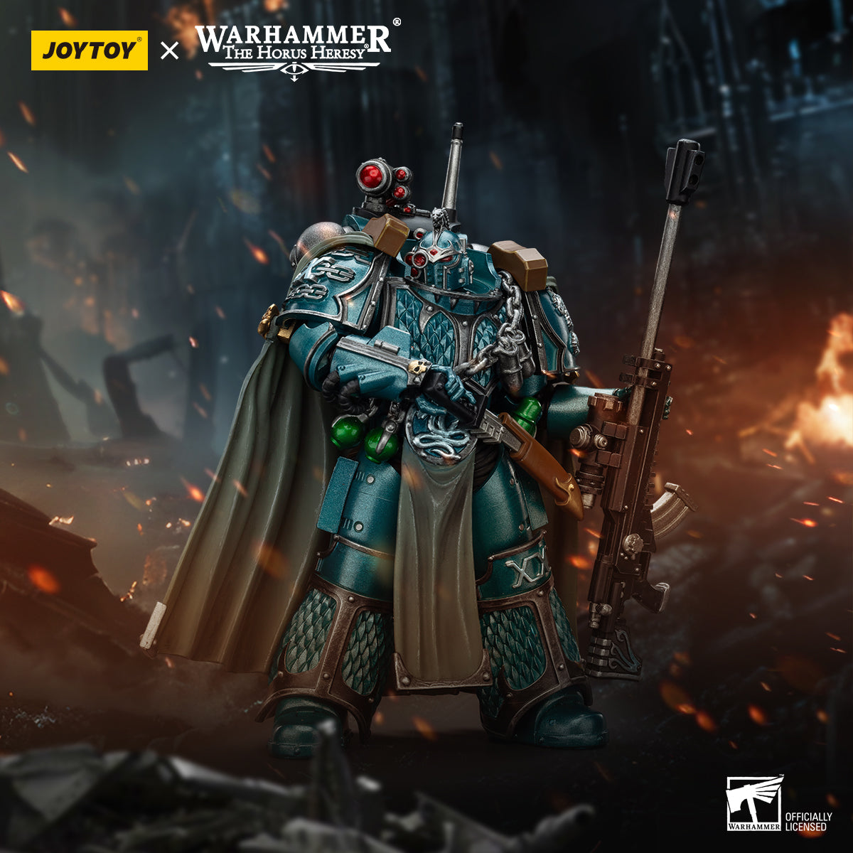 JOYTOY Warhammer The Horus Heresy - Alpha Legion Exodus 'The One Who is Many' with Sniper Rifle And Power Dagger