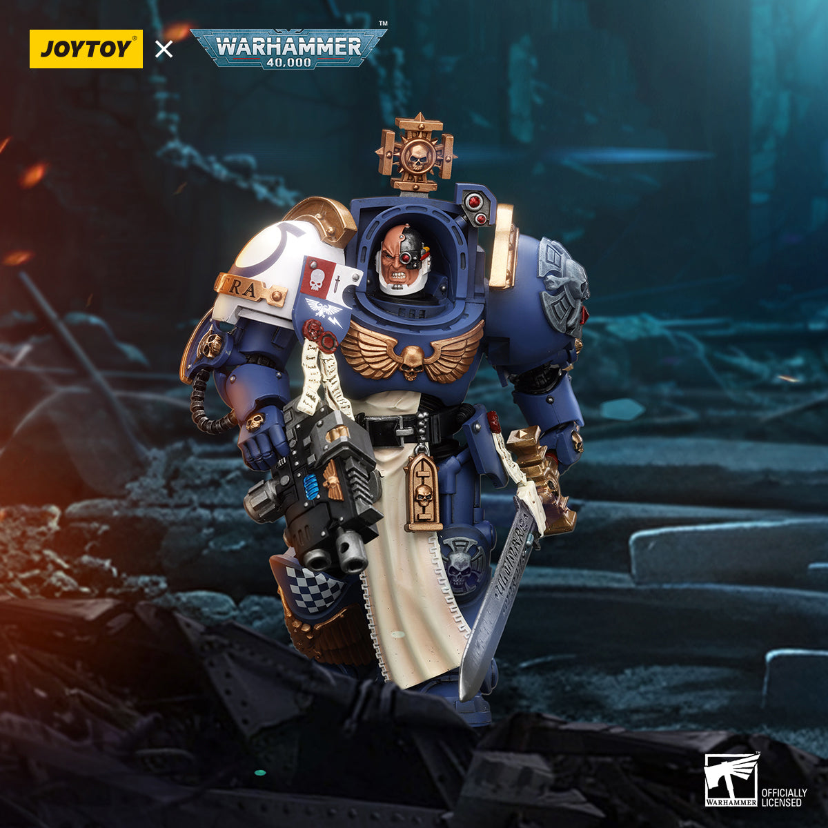 JOYTOY Warhammer 40,000 - Ultramarines Captain In Terminator Armour