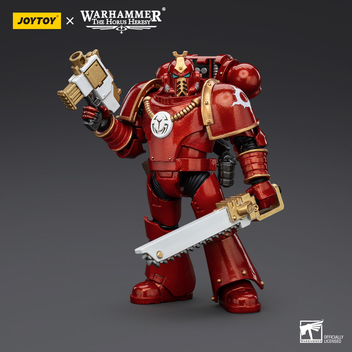 Side view of the Thousand Sons Legionary, highlighting his MKIV armor's sleek design and the positioning of his bolter, prepared for a tactical advance.