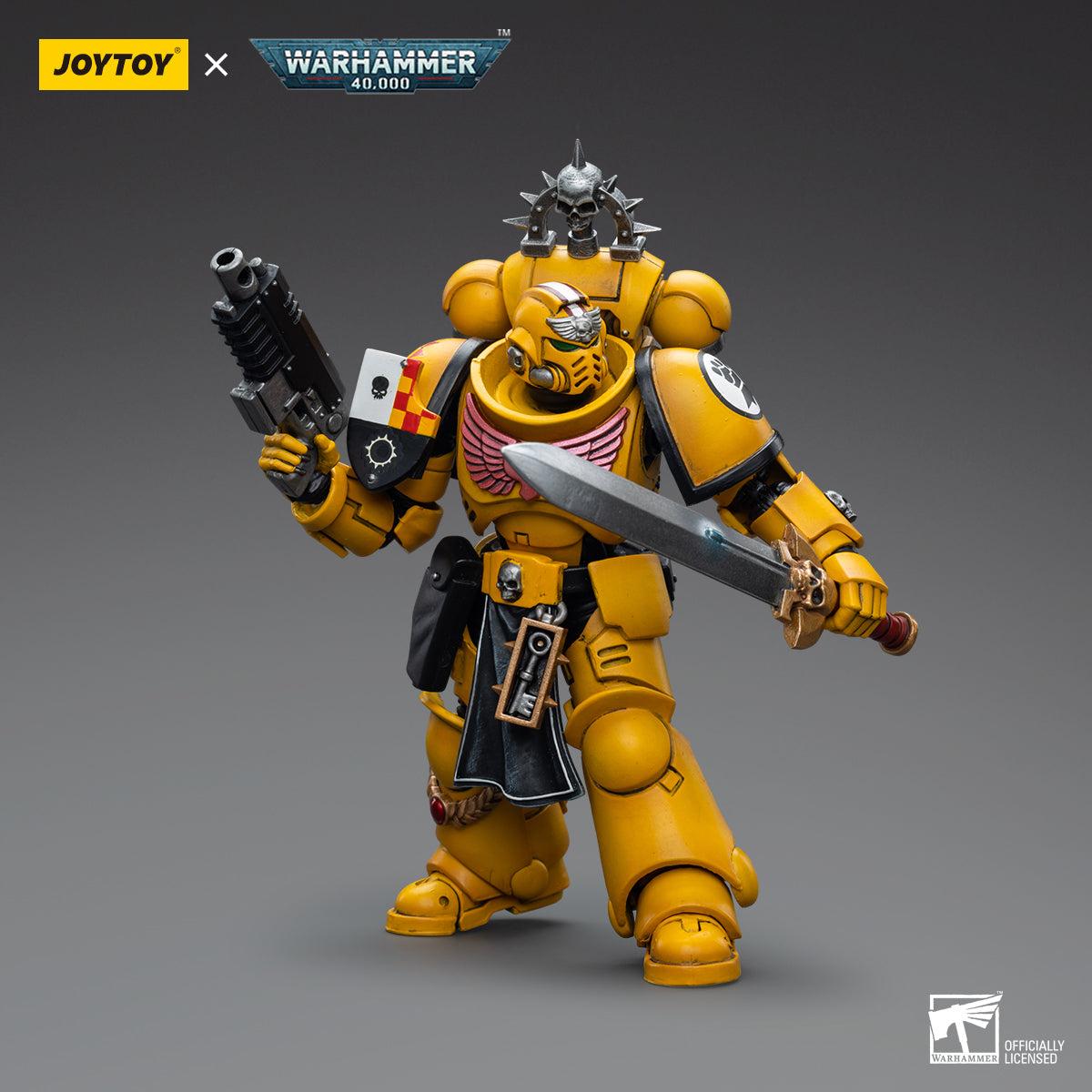 JOYTOY Warhammer 40,000 - Imperial Fists Lieutenant with Power Sword