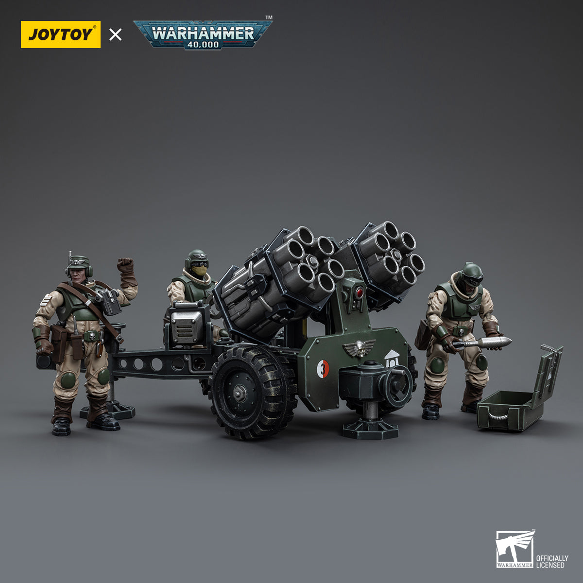 JOYTOY Warhammer 40,000 - Astra Militarum Ordnance Team with Malleus Rocket Launcher