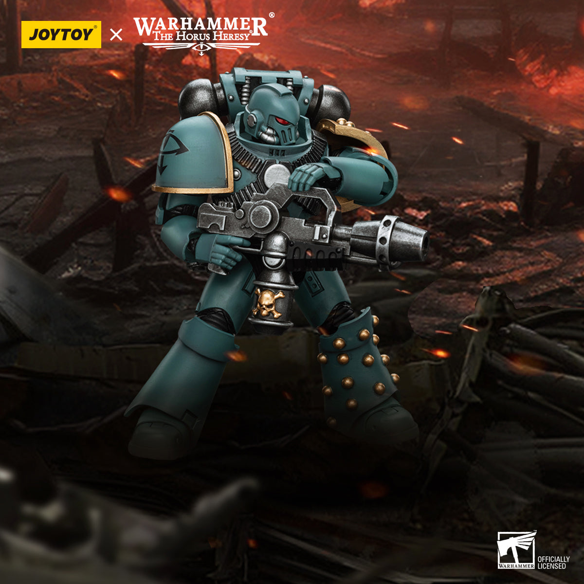 JOYTOY Warhammer The Horus Heresy - Sons of Horus MKIV Tactical Squad Legionary with Flamer