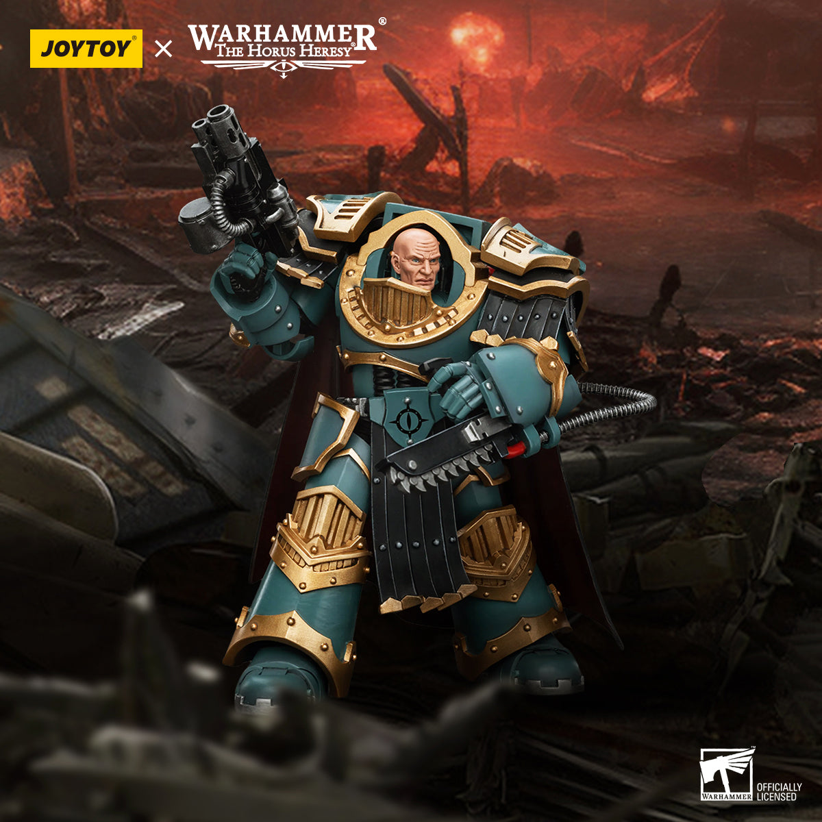JOYTOY Warhammer The Horus Heresy - Sons of Horus Praetor in Cataphractii Terminator Armour
