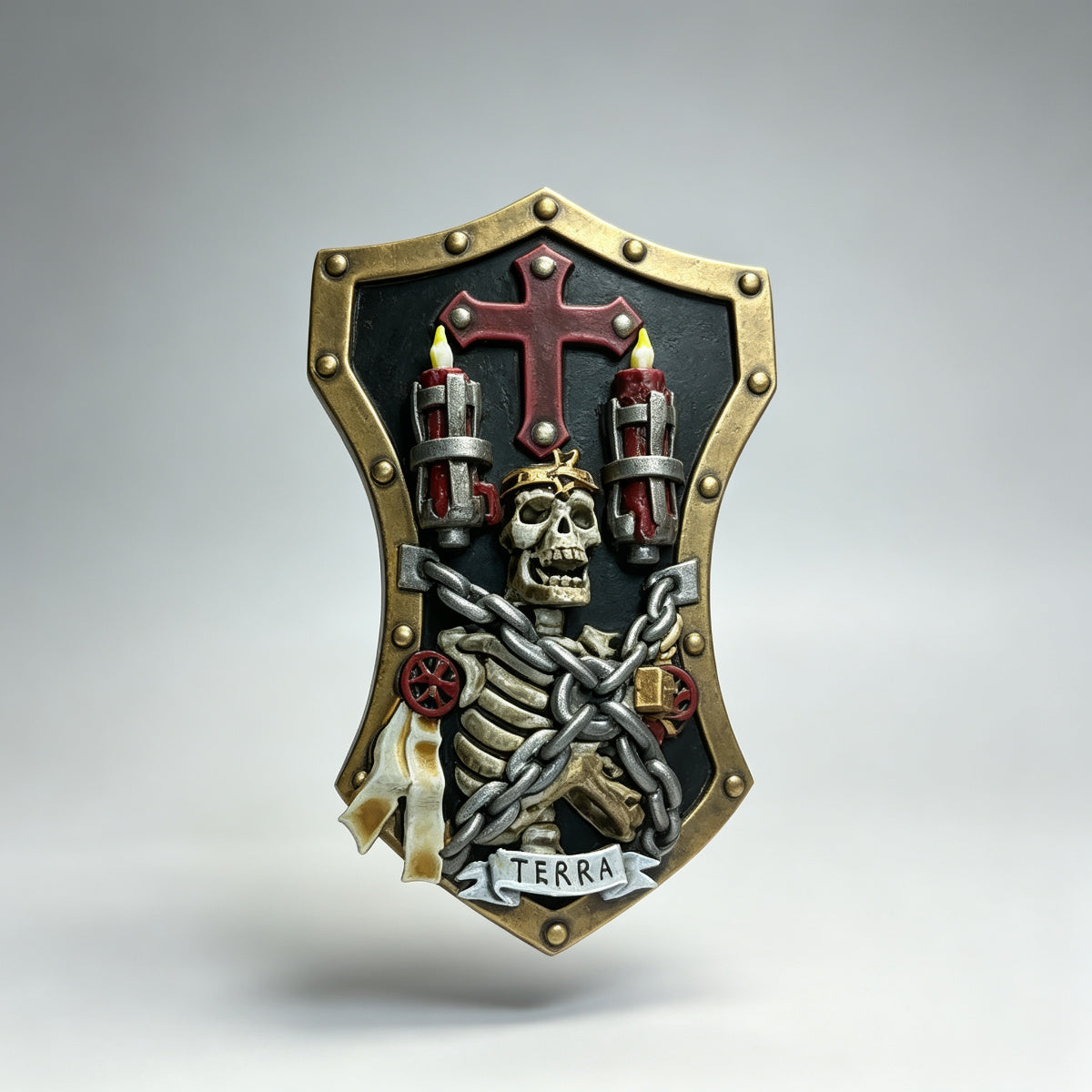 Custom Black Templars Relic Shield - Skeleton Shrine & Candles