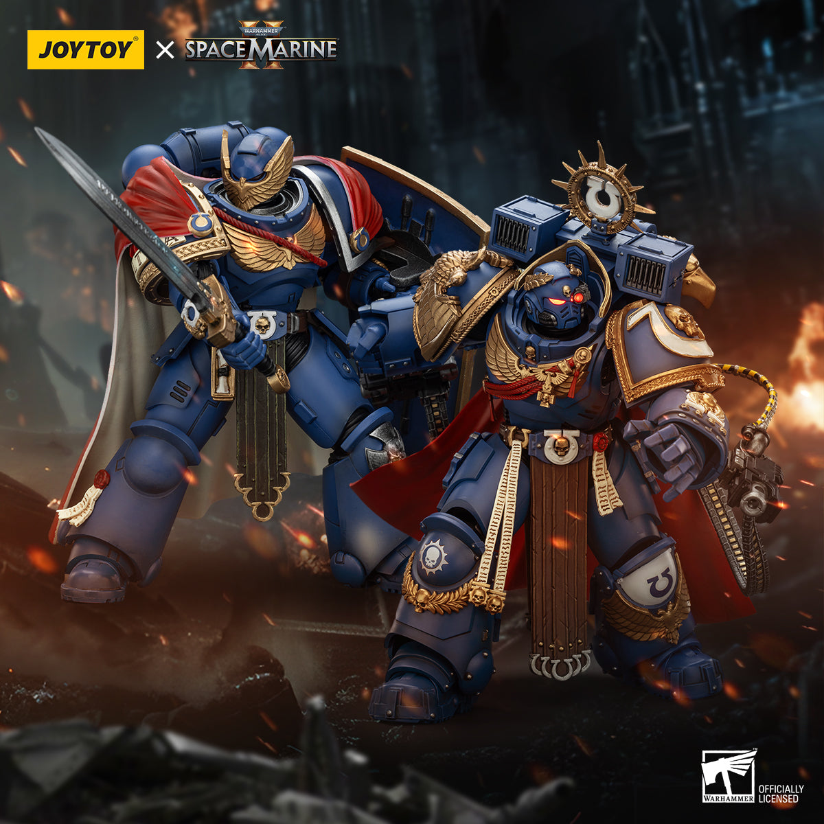 JoyToy Warhammer 40,000: Space Marine 2 Ultramarines Victrix Honour Guard Squad