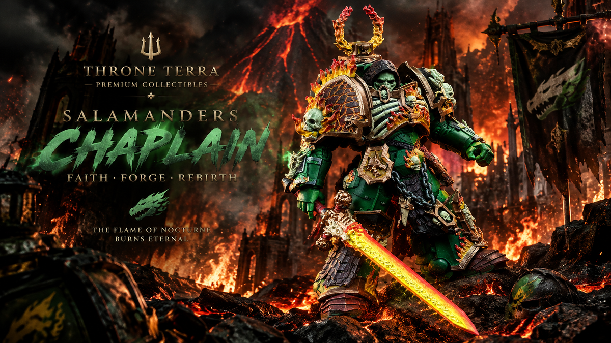 Custom  1/18 Salamanders Chaplain Action Figure