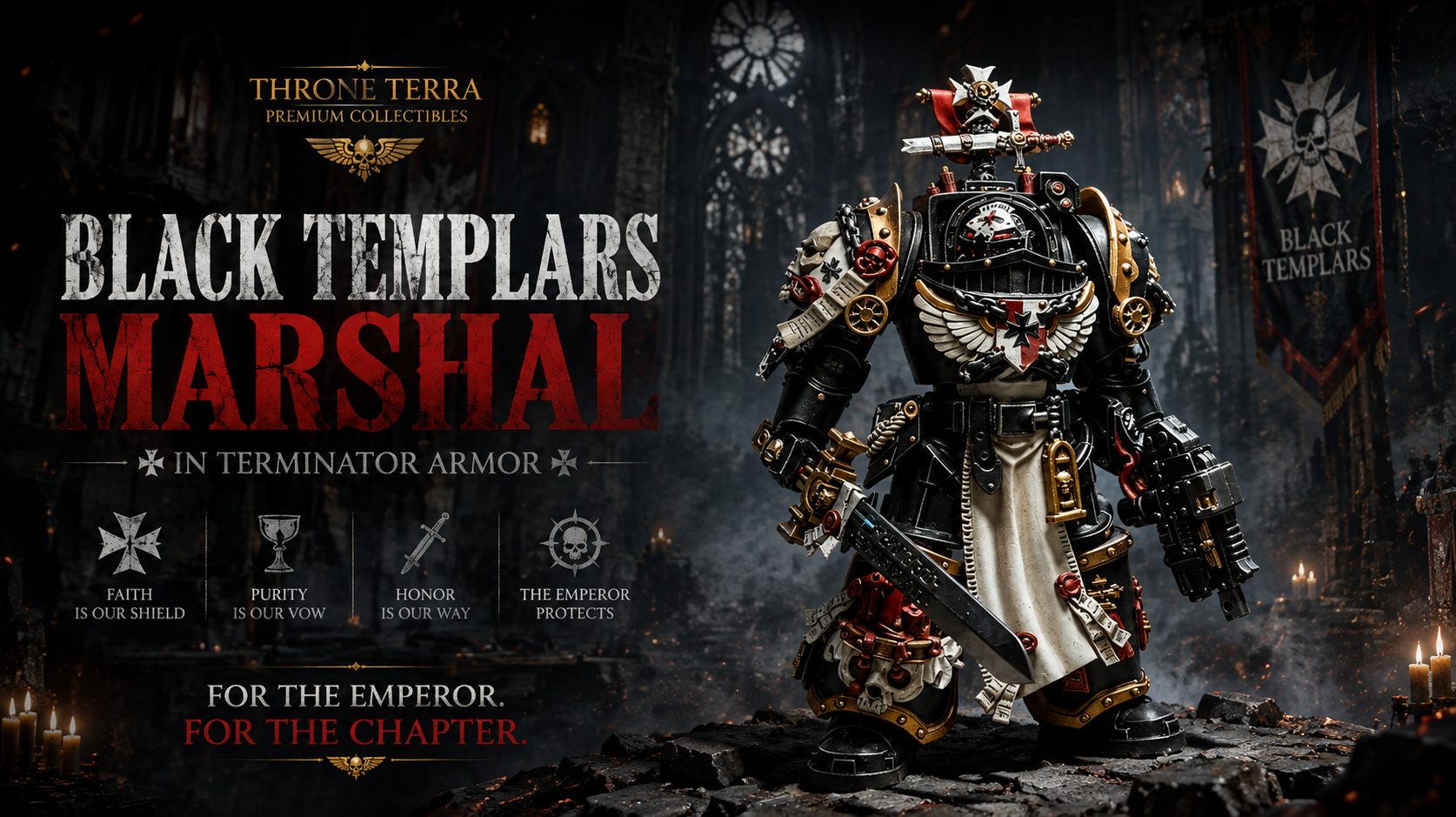Custom Black Templars Marshal in Terminator Armor Showcase