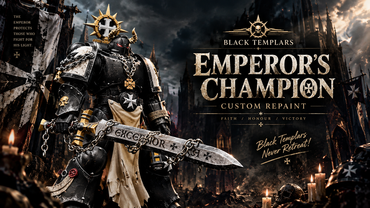 Custom 1/18 Black Templars Emperor's Champion Repaint