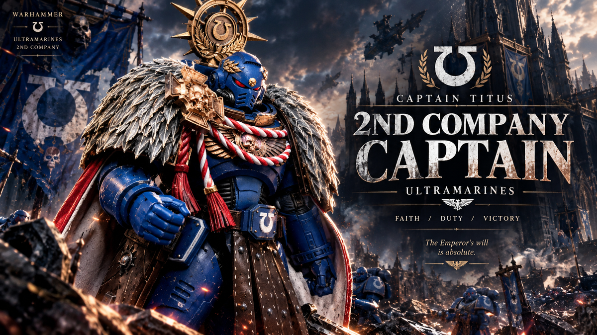 Custom JOYTOY 1/18 Ultramarines Captain Titus Action Figure