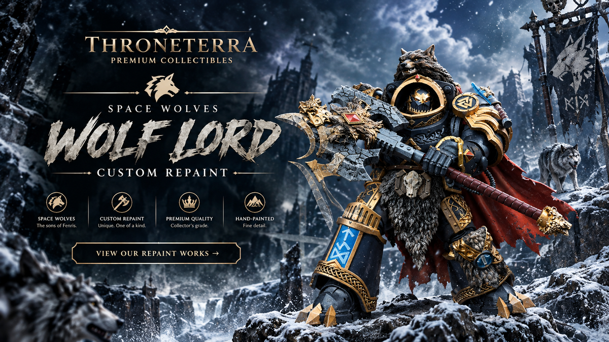 Space Wolves Wolf Guard Terminator with Dual Axes – Custom Repaint Showcase