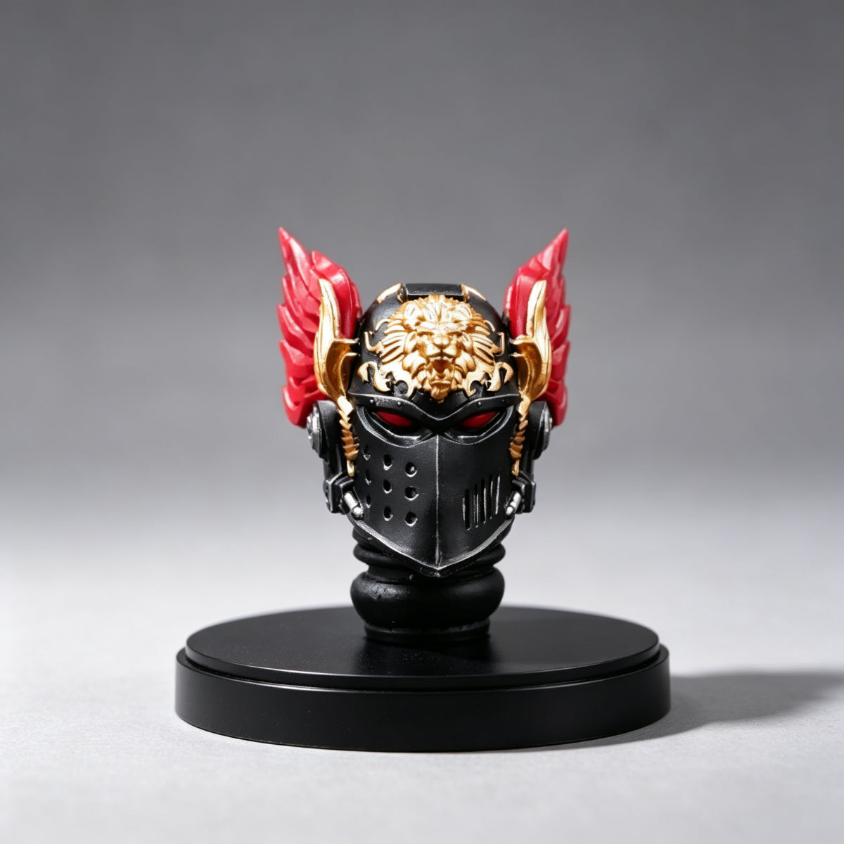 Custom Black Templars Helmet - Gold Lion & Red Wings