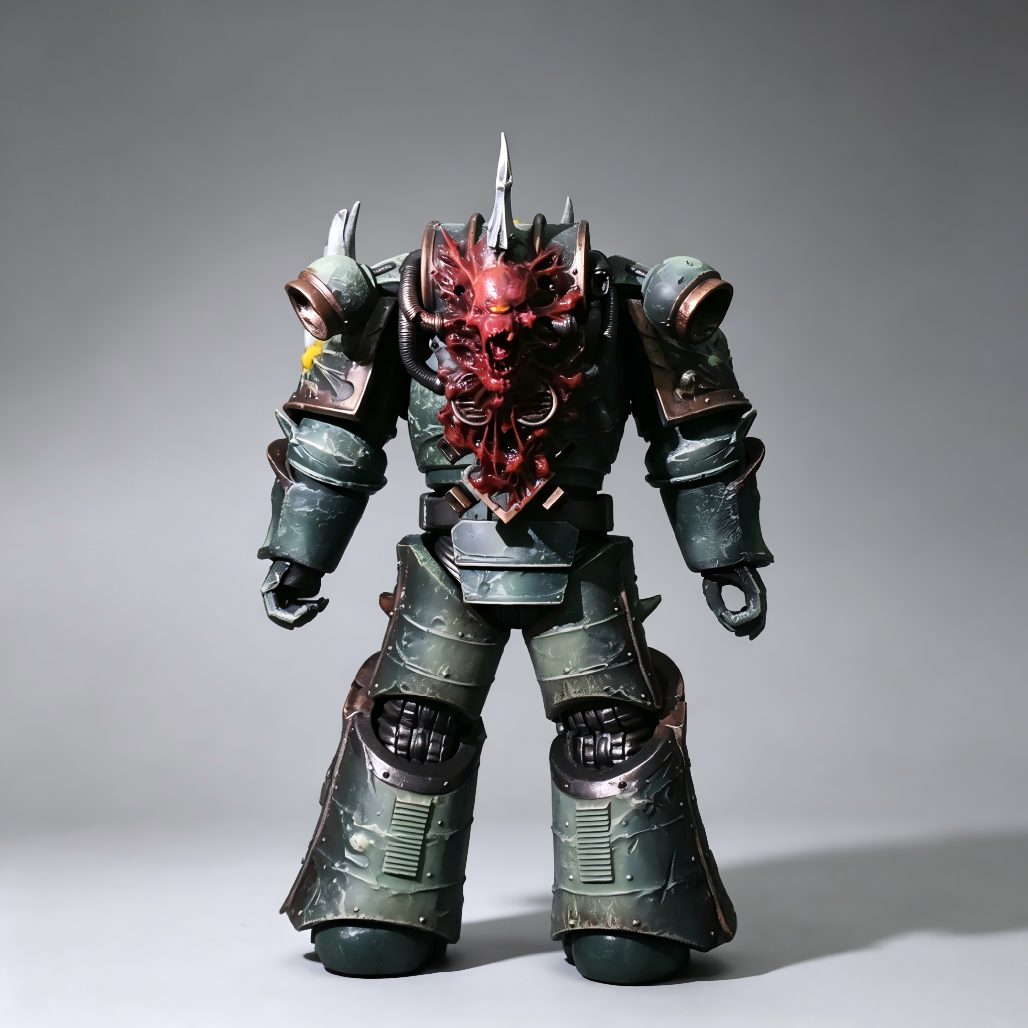 Death Guard Swine Plague Marine Breacher - 1/18 Custom (Porcine Mutation & Nurgle Shield)