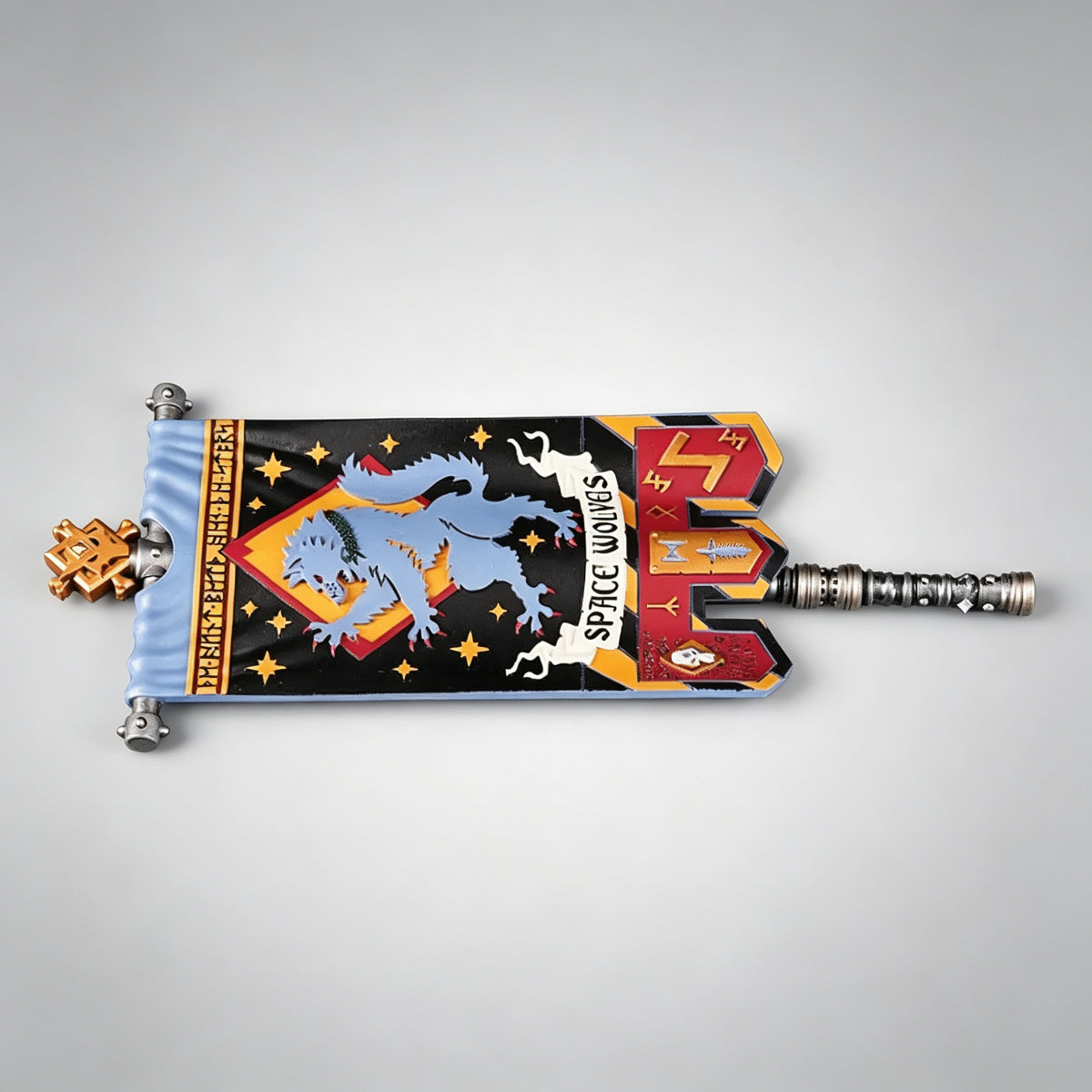 Custom Space Wolves Banner - Blue Wolf & Runes