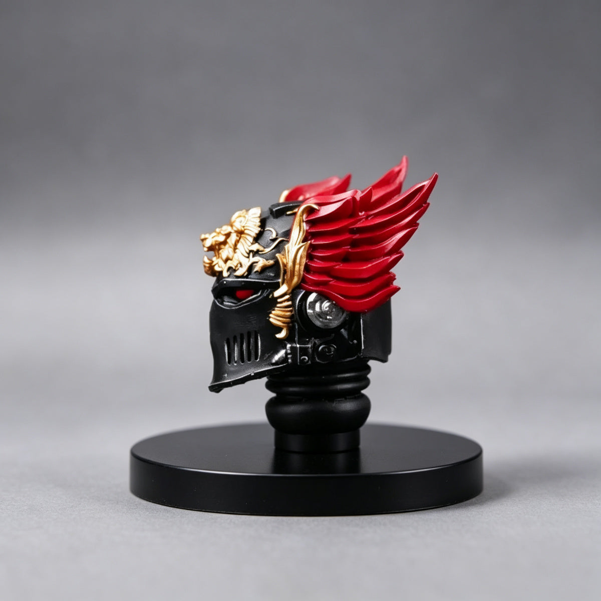 Custom Black Templars Helmet - Gold Lion & Red Wings