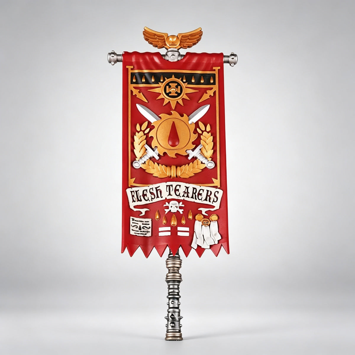 Custom Flesh Tearers Banner - Blood Drop & Crossed Swords