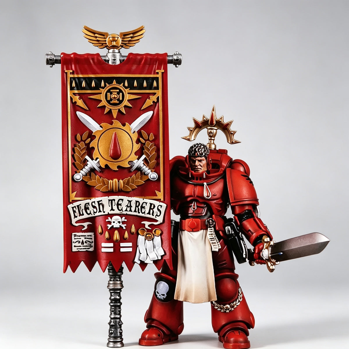 Custom Flesh Tearers Banner - Blood Drop & Crossed Swords
