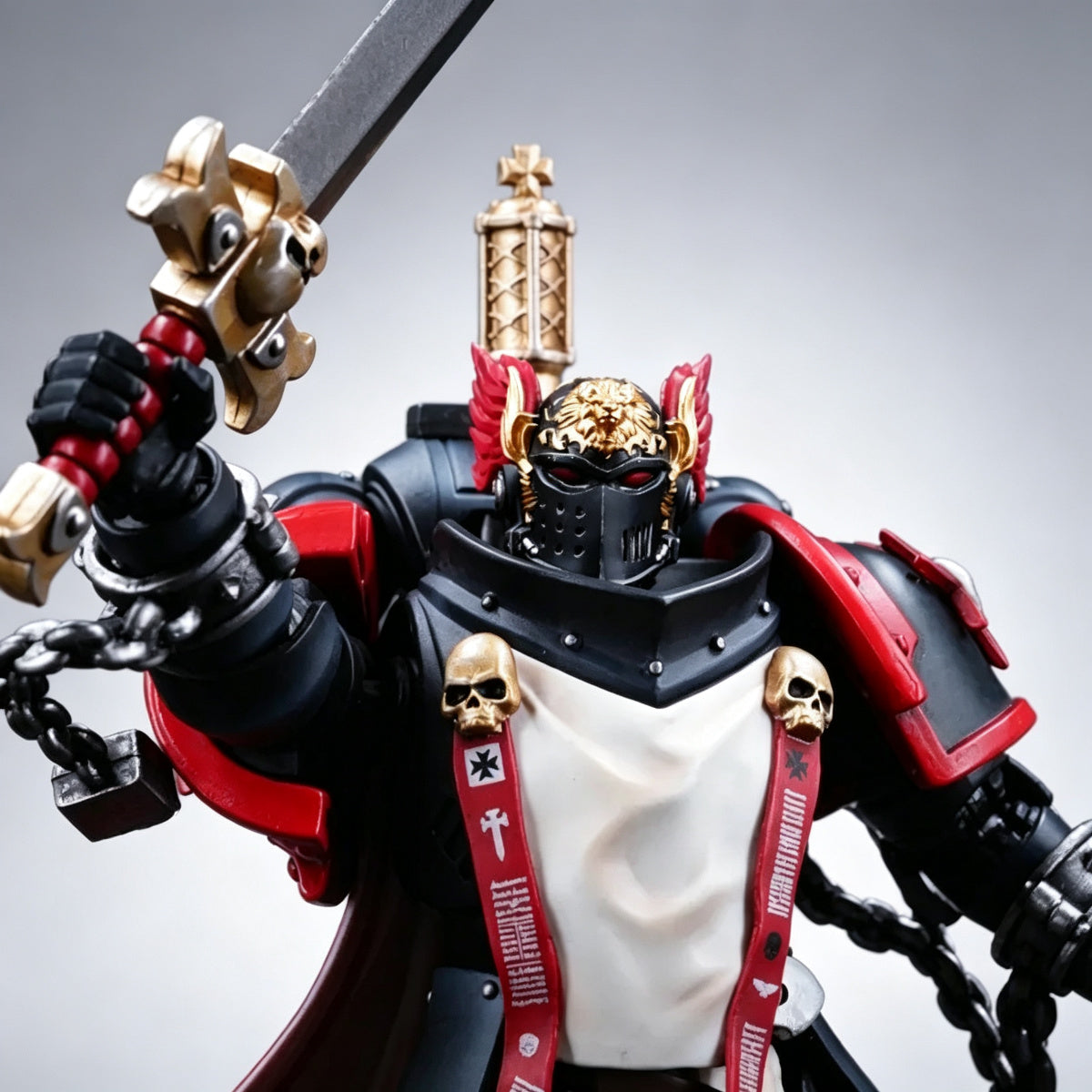 Custom Black Templars Helmet - Gold Lion & Red Wings