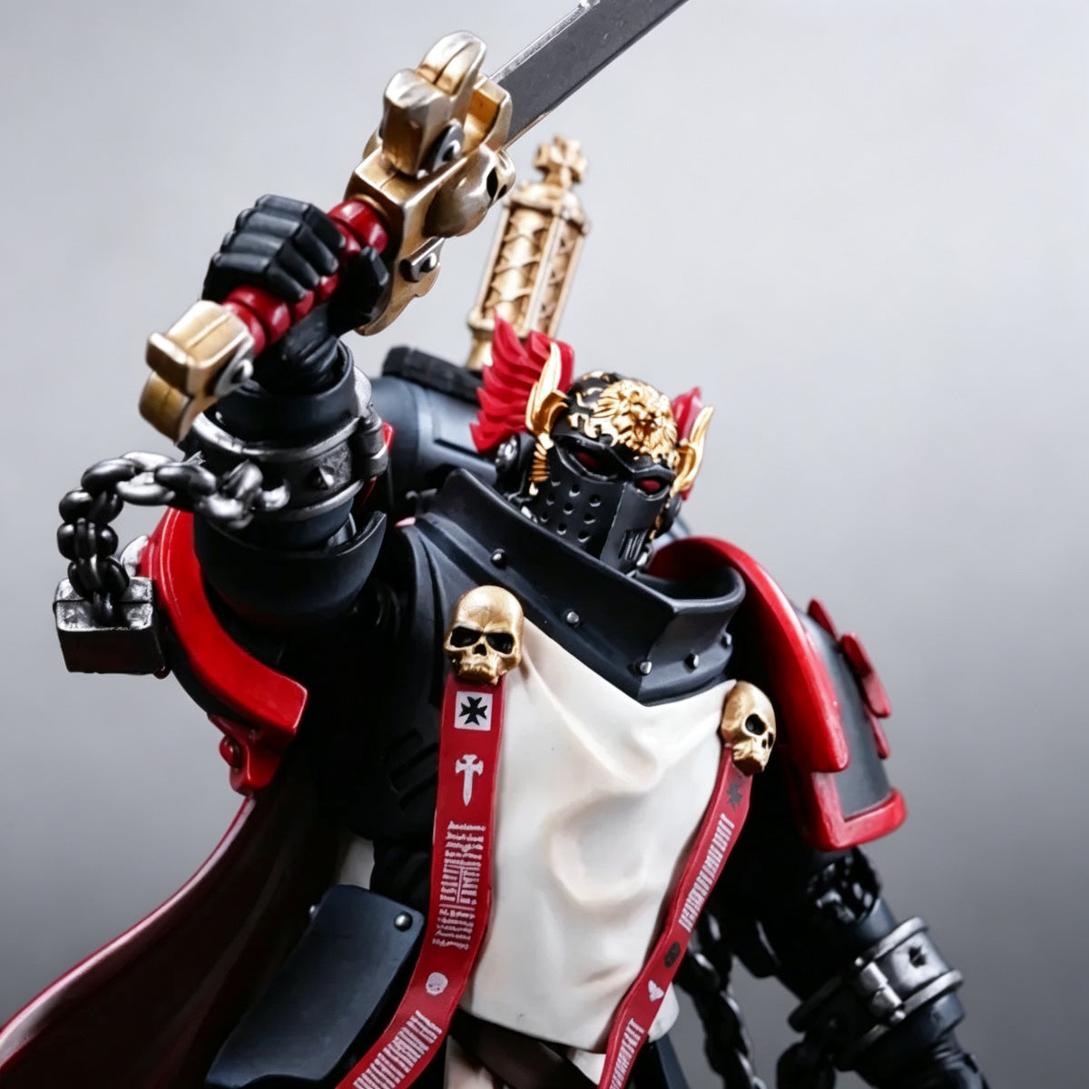 Custom Black Templars Helmet - Gold Lion & Red Wings
