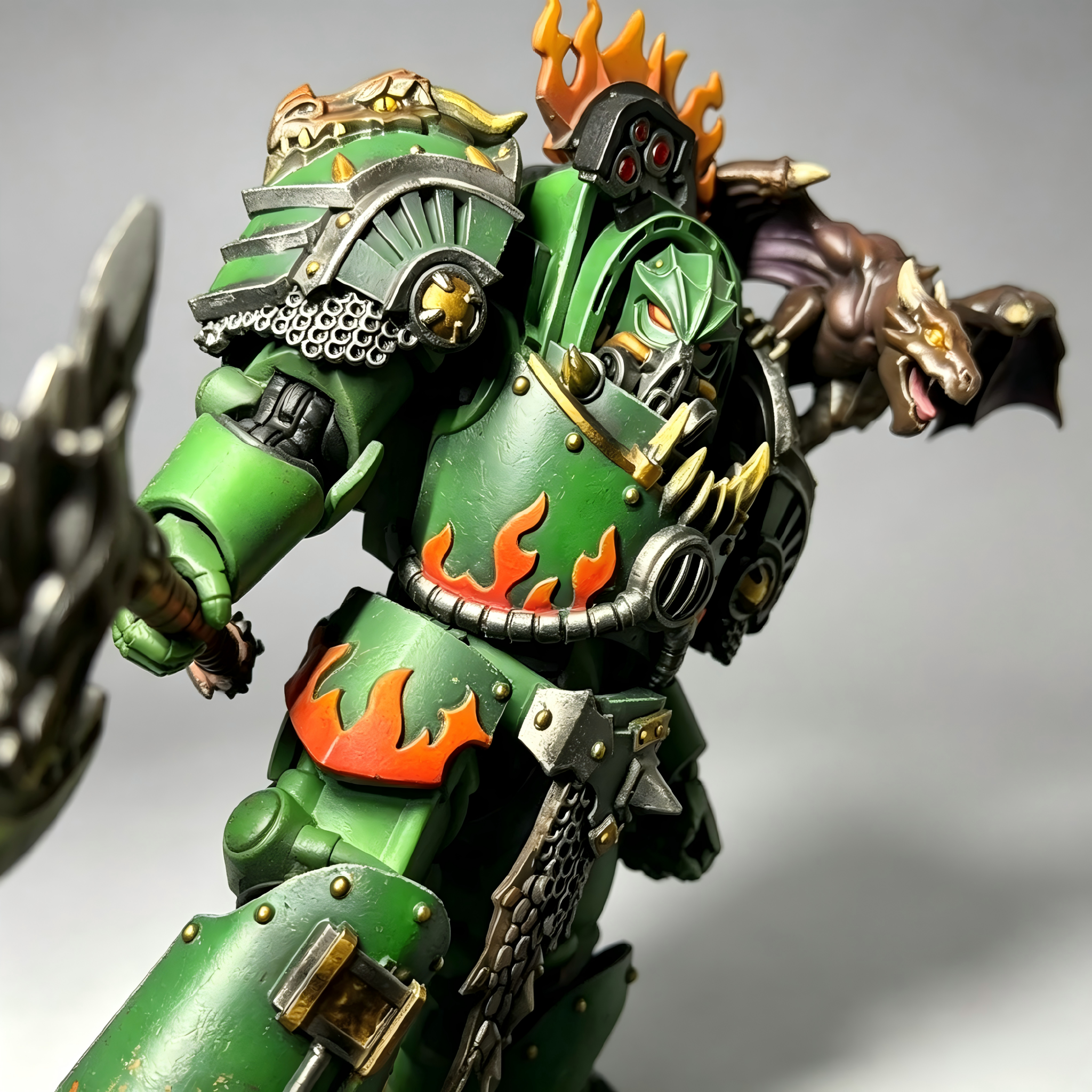Salamanders Terminator Captain - 1/18 Custom (Drake Companion & Flame Greaves)