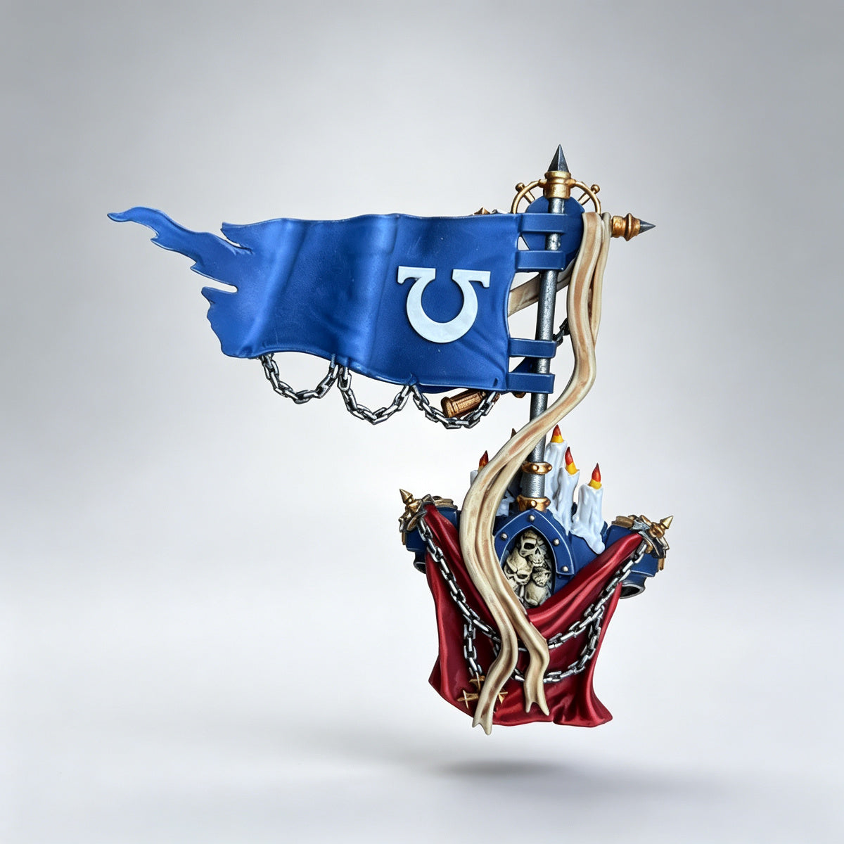 Custom Ultramarines Backpack with Banner - Omega Flag & Candles