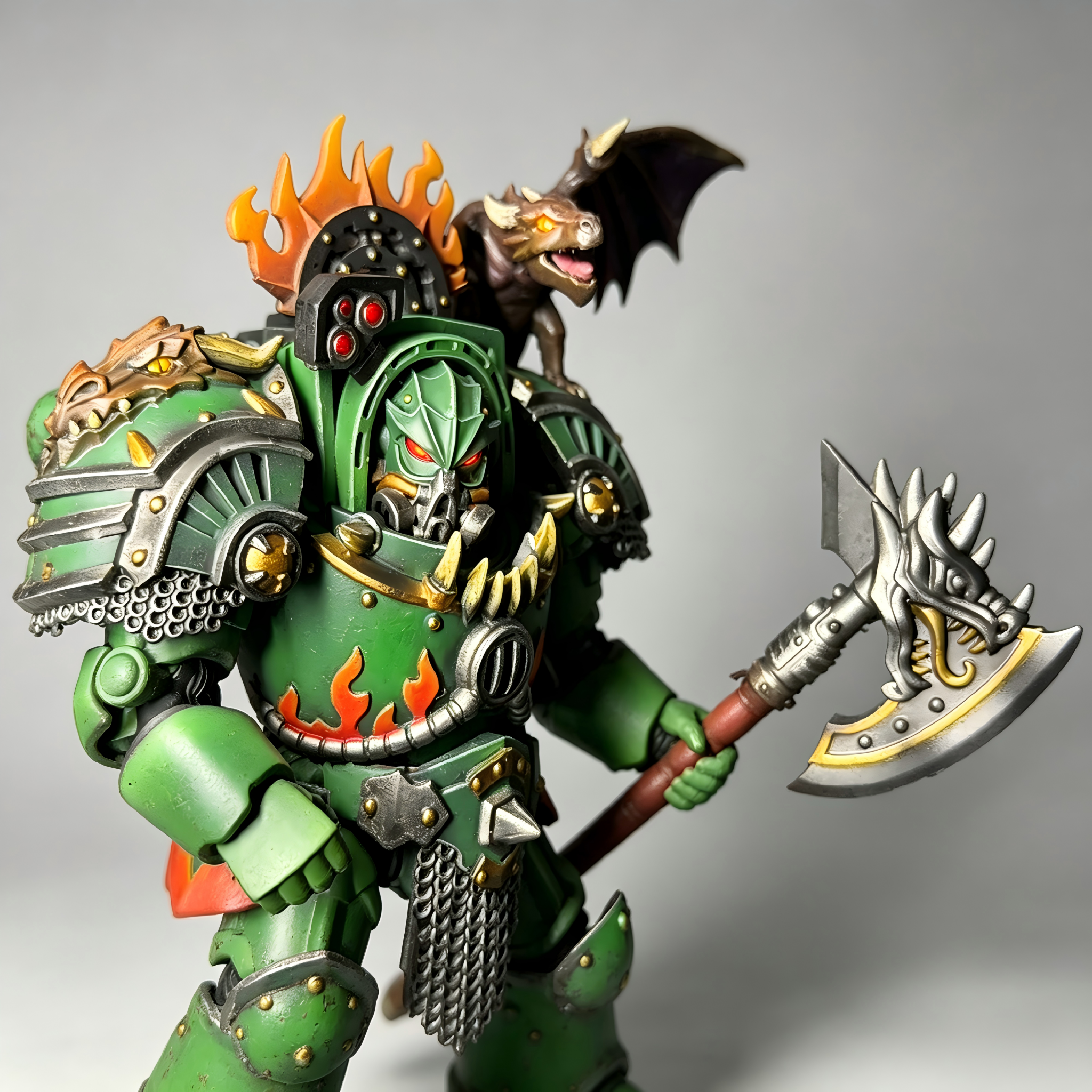 Salamanders Terminator Captain - 1/18 Custom (Drake Companion & Flame Greaves)