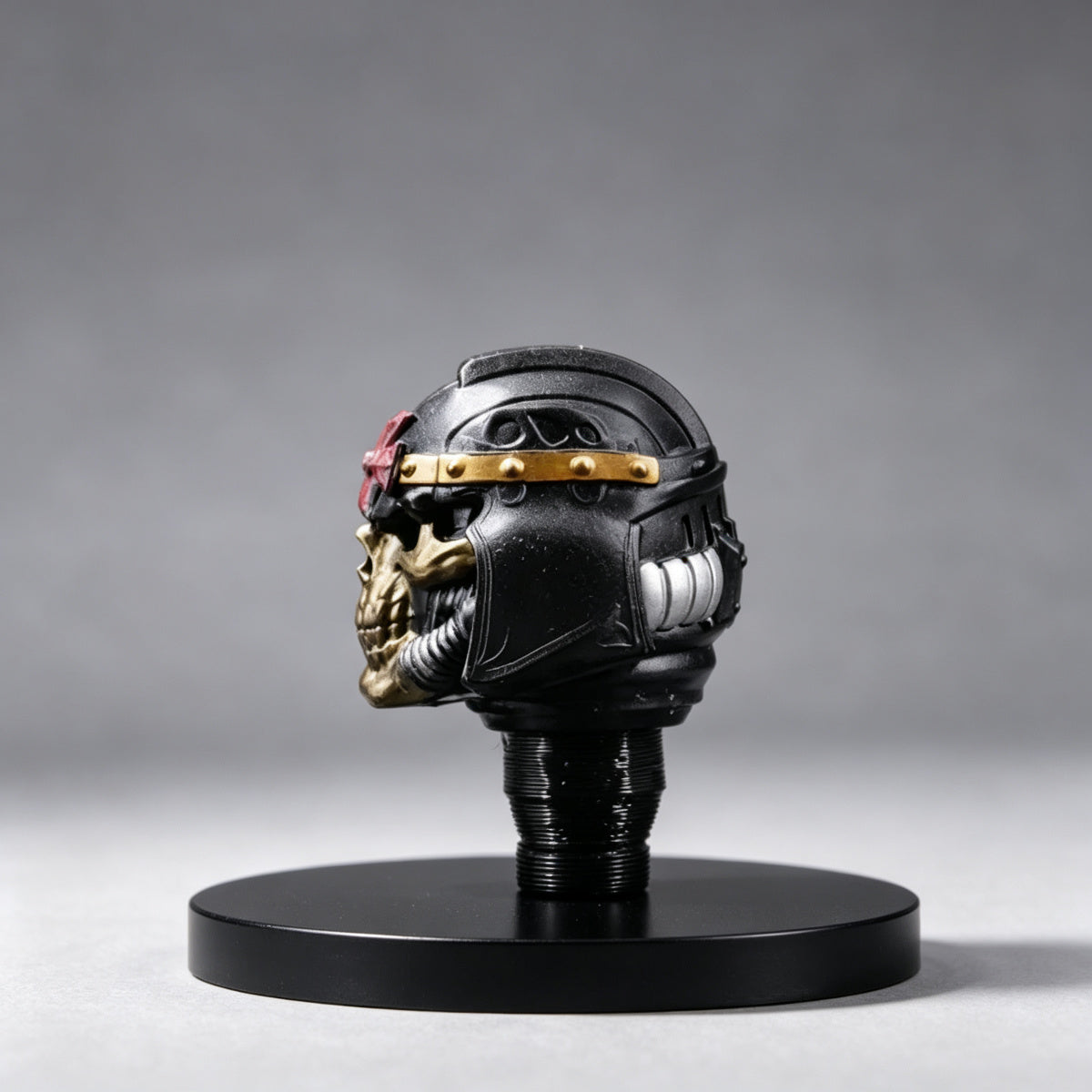 Custom Black Templars Helmet - Gold Skull & Red Cross