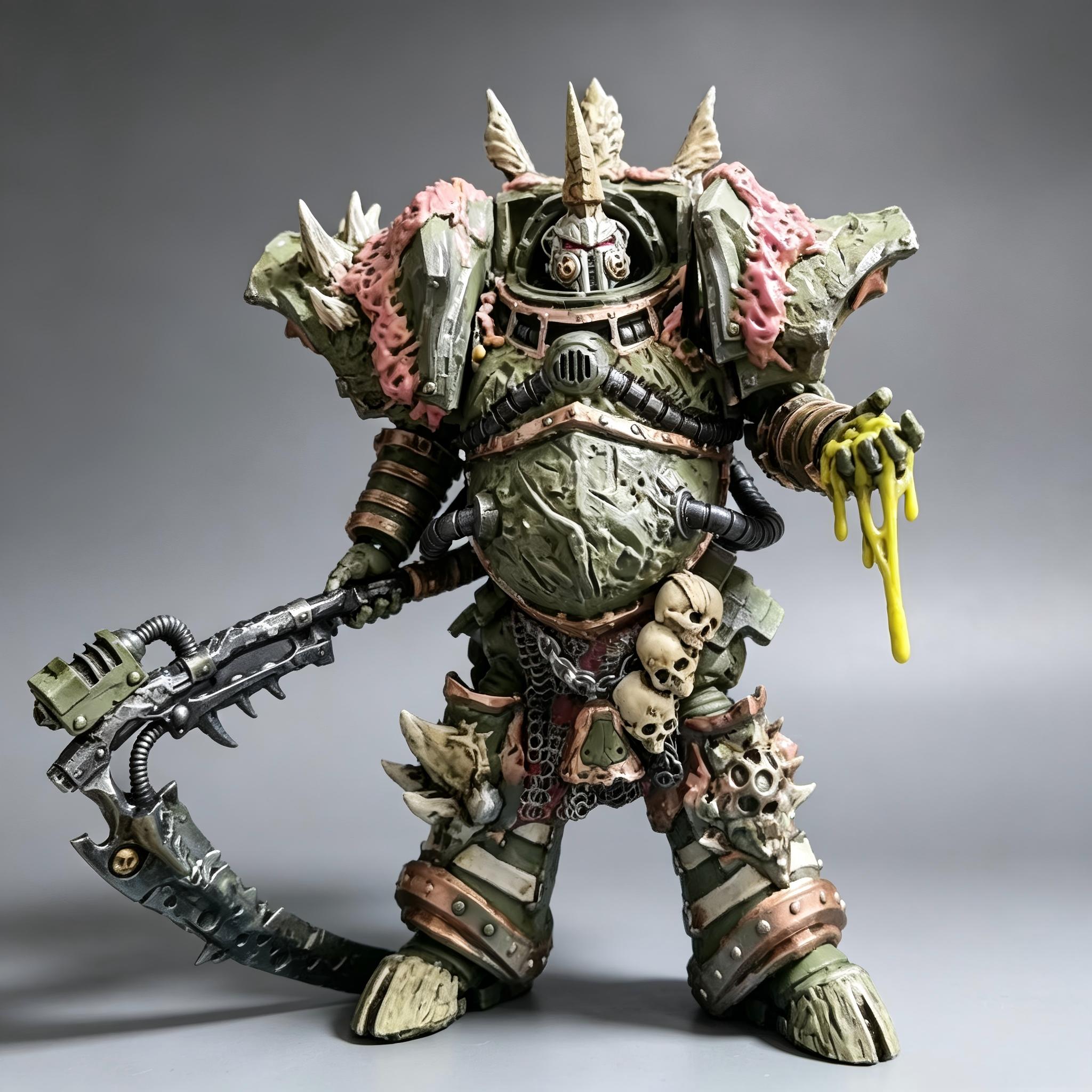 Death Guard Typhus Style Deathshroud Terminator - 1/18 Custom (Manreaper Scythe & Toxic Slime)