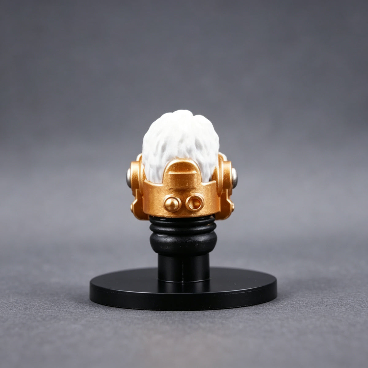Custom Black Templars Head Sculpt - Gold Bionic Eye & White Hair