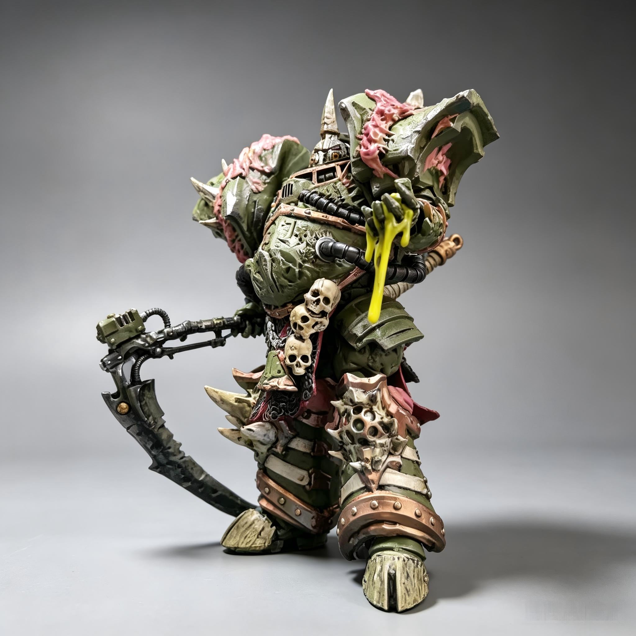 Death Guard Typhus Style Deathshroud Terminator - 1/18 Custom (Manreaper Scythe & Toxic Slime)