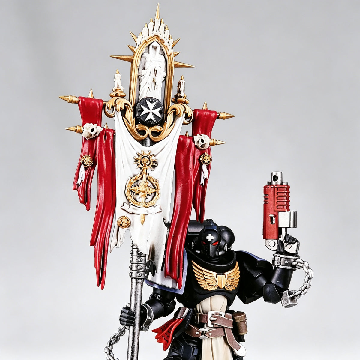 Custom Black Templars Flag - Shrine Top & Relic Cross