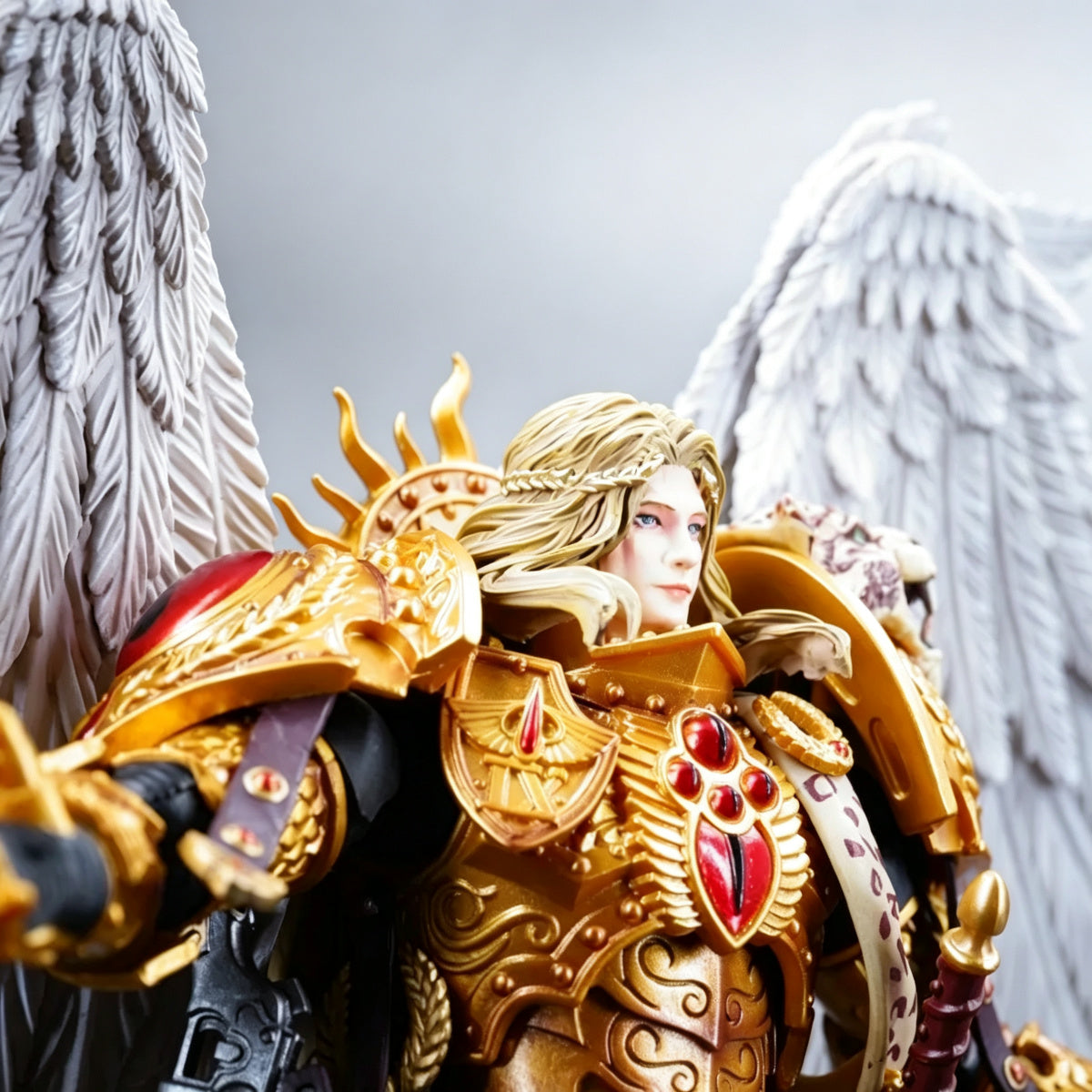 Custom Sanguinius Primarch Head Sculpt - Golden Hair & Laurel Circlet