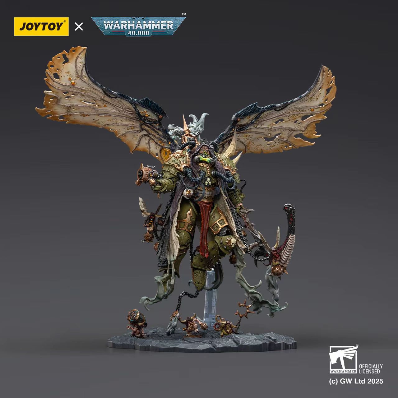 JOYTOY Warhammer 40,000 - Mortarion,Daemon Primarch of Nurgle with Ancient weapons 'The Lantern' and 'Silence'